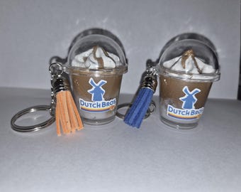 Dutch Bros inspired keychain (light brown)