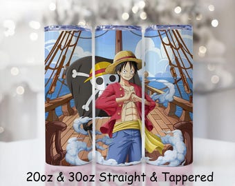 Emballage de gobelet pirate Anime PNG | Conception de 20 oz pour sublimation, téléchargement numérique