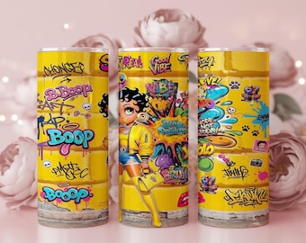 Urban Betty Boop 20 Unzen Skinny Tumbler Wrap PNG | Retro Cartoon Mode | Digitaler Download