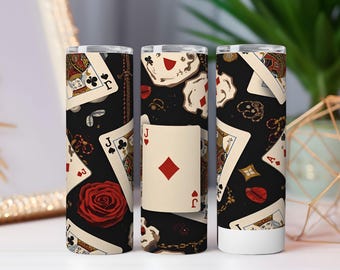 Cartes de poker vintage PNG : fond rose de casino (conception numérique)