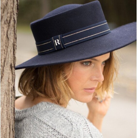 navy boater hat