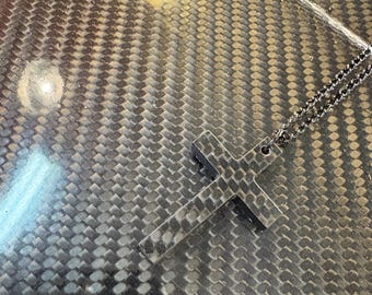 Carbon Fiber Cross Keychain