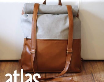 Swoon patterns: Atlas rucksack - pdf rolltop backpack mens sewing pattern
