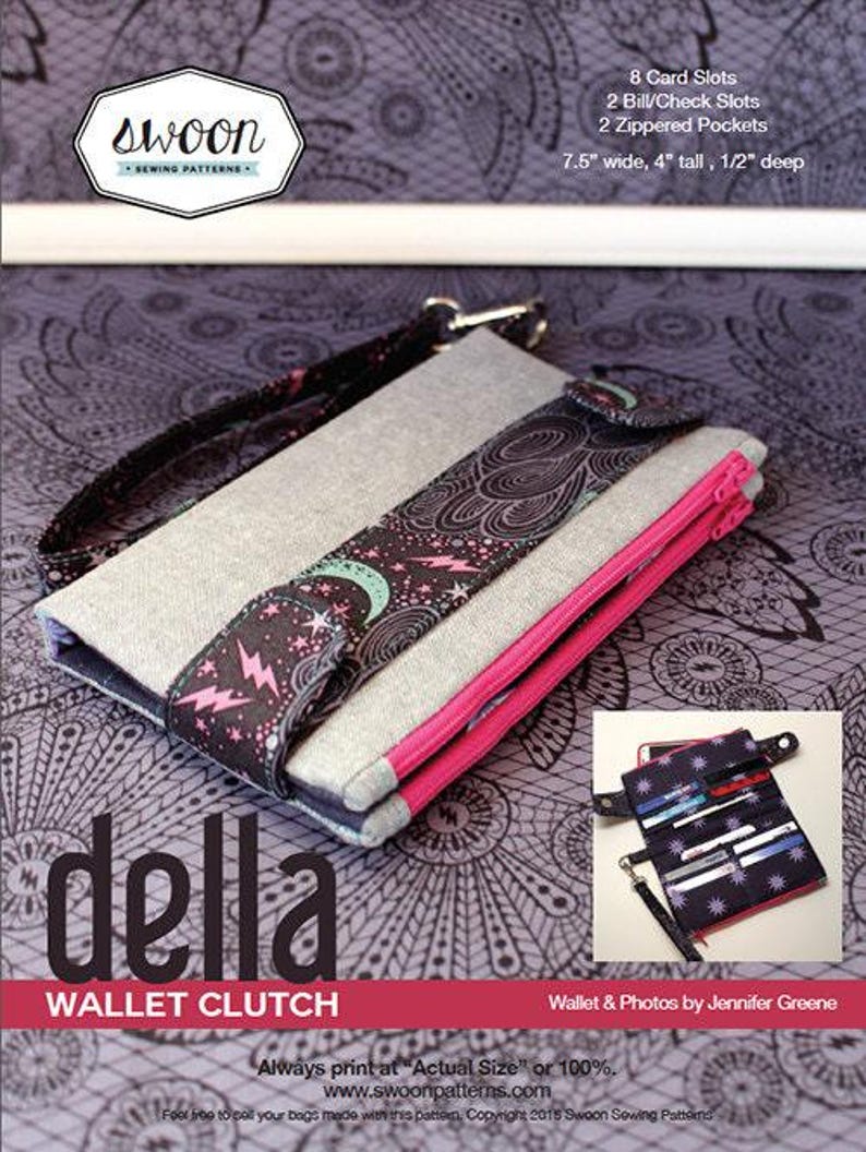 Swoon Patterns: Della Wallet Clutch - Pdf Wallet Bag Purse Sewing ...