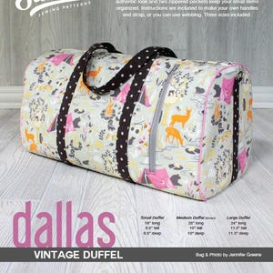 Swoon patterns: dallas vintage duffel - pdf bag purse duffle sewing pattern