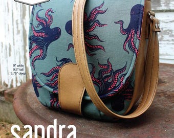 Swoon patterns: sandra saddle bag - pdf vintage purse crossbody handbag sewing pattern