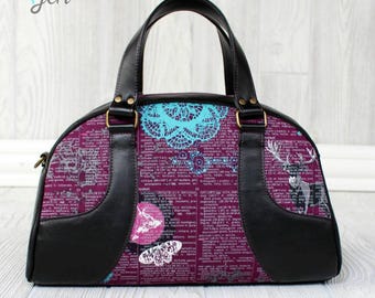 Swoon patterns: maisie bowler handbag - pdf vintage bowling purse tote handbag bag sewing pattern