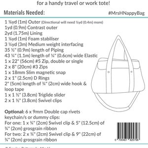 The Nappy Bag diaper Bag or Travel Bag Digital Sewing Pattern by Sewing ...