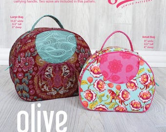Olive Vanity Bag Sewing Pattern: Vintage Cosmetics Train Case (PDF Pattern)