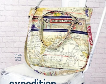 Swoon pattern: expedition tote - downloadable pdf travel bag purse sewing pattern