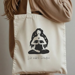 Tote Bag – "Ich wähle Frieden" Mindfulness, Selfcare, Yoga Bag
