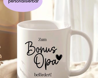 Taza "Ascendido a abuelo extra" – Regalo personalizado para el nuevo abuelo, anuncio de embarazo