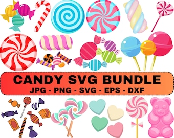 Candy SVG Bundle: Lollipop, Gummy Bear, Halloween Treats (Digital Download)
