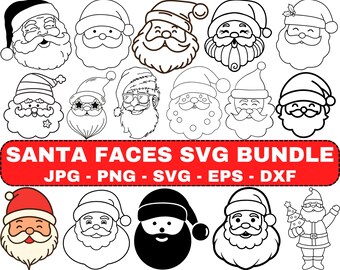 Santa Face SVG: Christmas Cut File for Cricut & Glowforge (Digital Download)
