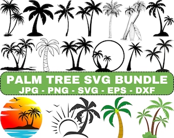 Palm Tree SVG Bundle: Beach Life Clipart, Cut Files (Digital Download)
