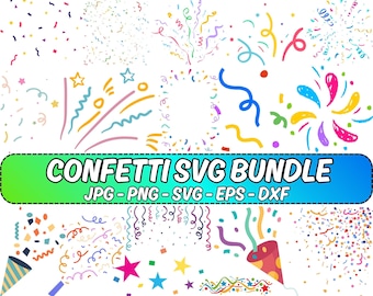 Konfetti SVG Bundle: Geburtstagsparty Clipart (digitaler Download)