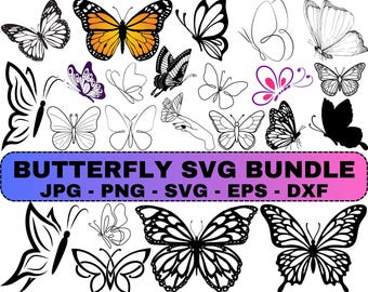 Butterfly SVG Bundle: Layered Files for Cricut, Silhouette (Digital Download)