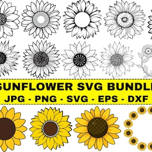 Sunflower SVG Bundle: Cricut Cut Files (Digital Download)