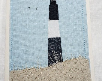 Oak Island Lighthouse,  NC - fabric art card small