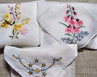 Sachets made with vintage handkerchiefs-medium- with either lavender or chamomile
