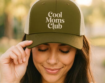 Cool Moms Club Embroidered Trucker Hat | Trendy Mom Hat | Mother’s Day Gift for Mom | Cute Baseball Cap for Moms | Stylish Mama Gift