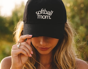 Softball Mom Hat | Softball Mom Baseball Cap | Sports Mom Hat | Softball Gift for Mom | Game Day Hat | Softball Parent Gift | Women's Cap