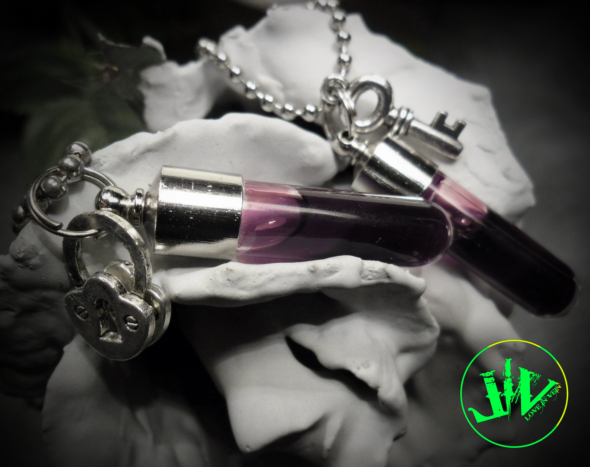 Couples blood shop vial necklaces