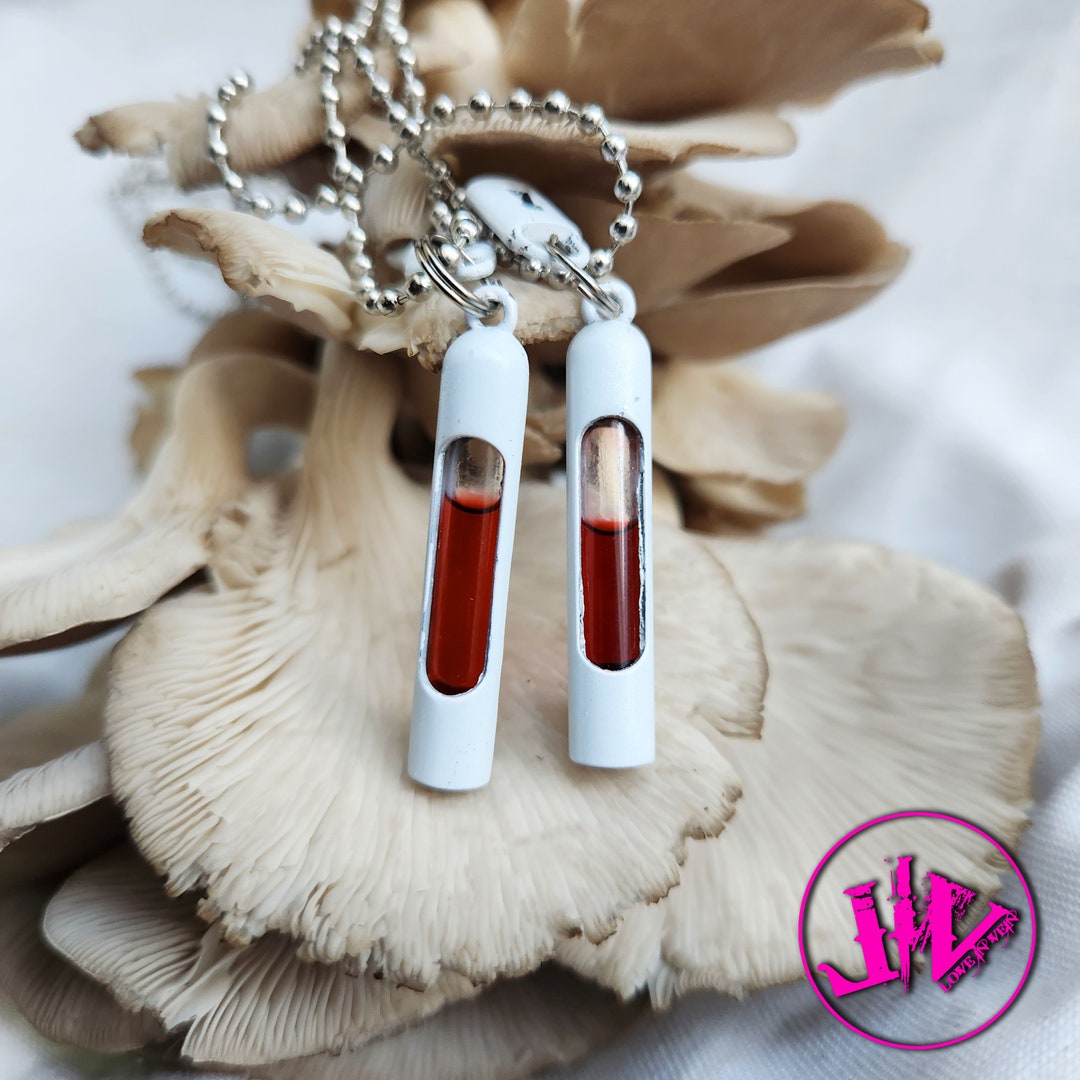 White Blood Vial Kit Blood Vial Jewelry Blood Vial Necklaces Fill Your