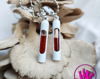 Kit de flacons de sang blanc | Bijoux pour fiole de sang | Colliers fiole de sang | Pendentifs pour fioles de sang remplissez votre propre sang | Bijoux de sang | Fioles de sang BFF
