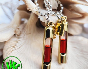 LAST KIT 18K Karat Gold plated Blood Vial Kit Blood Vial Jewelry
