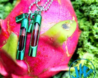 Apple Green Color Blood Vial Kit | Blood Vial Jewelry |  Blood Vial Necklaces | Wedding Jewelry | Blood Vials Lovers