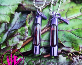 Purple Color Blood Vial Kit | Blood Vial Jewelry |  Blood Vial Necklaces | Blood Vials for partners | Blood Vials for Best Friends