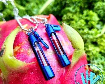Blue Color Blood Vial Kit | Blood Vial Jewelry |  Blood Vial Necklaces | Cobalt Blue | Wedding Blood Vials