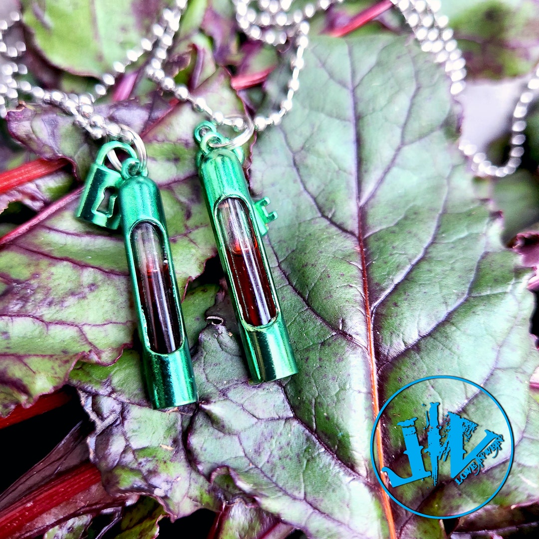 Apple Green Colored Blood Vial Kit Blood Vial Jewelry Etsy