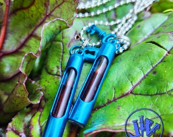 Turquoise Color Blood Vial Kit | Blood Vial Jewelry |  Blood Vial Necklaces | Blood Vials for BFFs | Christmas Gift