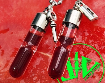 Blut Schmuck Leere Fläschchen für Ihre Blutfläschchen Anhänger für Hochzeitsgeschenk für Paare Datum Nacht Geschenk für Freunde Blutfläschchen Halsketten