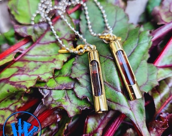 Gold-Plated Blood Vial Kit | Blood Vial Jewelry |  Blood Vial Necklaces | Blood Vial Set for Best Friends