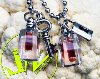 Blut Schmuck Leere Fläschchen für Ihre Blutfläschchen Anhänger für Hochzeitsgeschenk für Paare Datum Nacht Geschenk für Freunde Blutfläschchen Halsketten