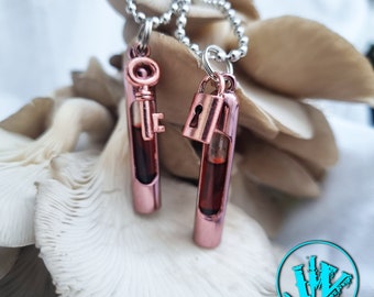 Pink Blood Vial Kit | Blood Vial Jewelry |  Blood Vial Necklaces for Friends, Life Partners