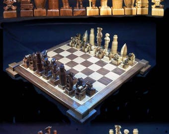 Choice Toys Hand Crafted Tournament 76 Wooden Chess Set 39cm x 39cm