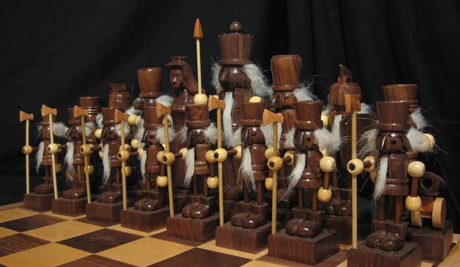 Chess Set Nutcracker Chess Set on Etsy Custom Carved Chess Etsy