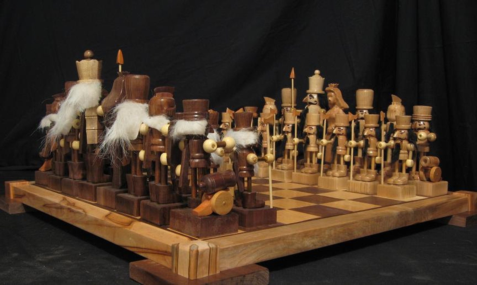 Chess Set Nutcracker Chess Set on Etsy Custom Carved Chess Etsy