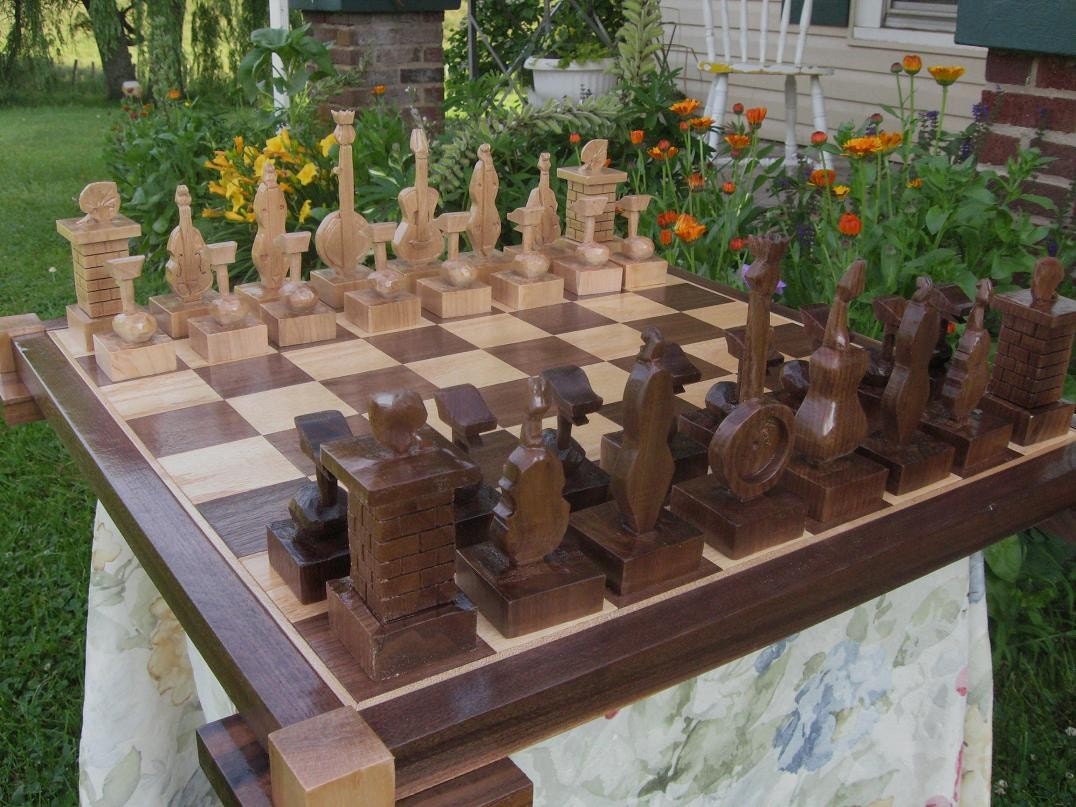 Chess Set Handmade Carved Chess Sets by JimArnoldsChessSets on Etsy