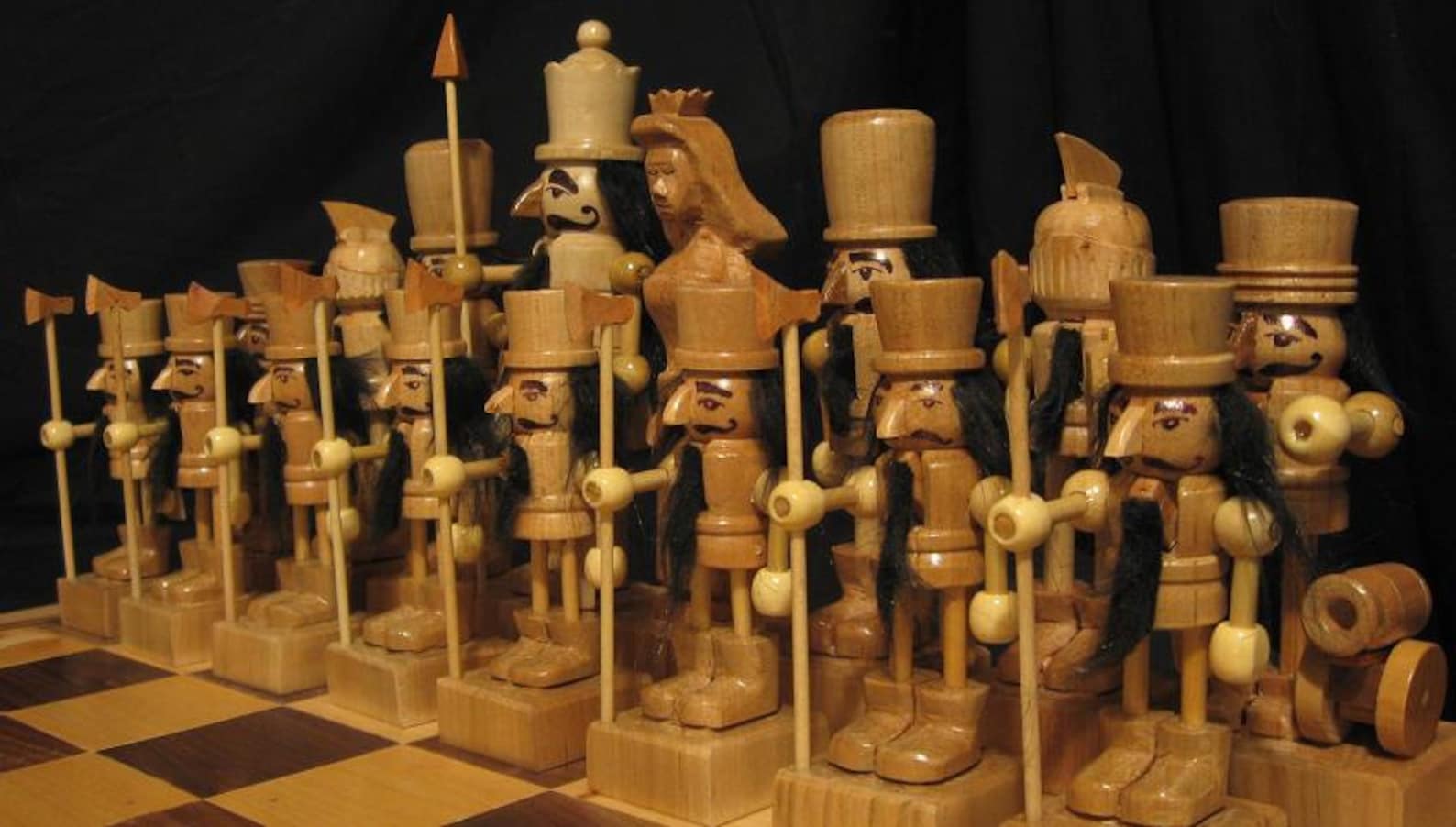 Chess Set Nutcracker Chess Set on Etsy Custom Carved Chess Etsy