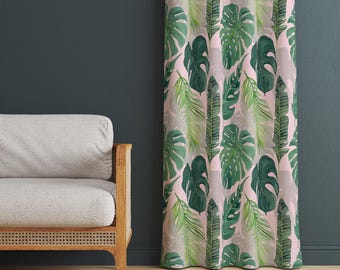 Monstera Bltter Vorhang: Tropisches Grn, Verdunkelungsoption - Etsy.de