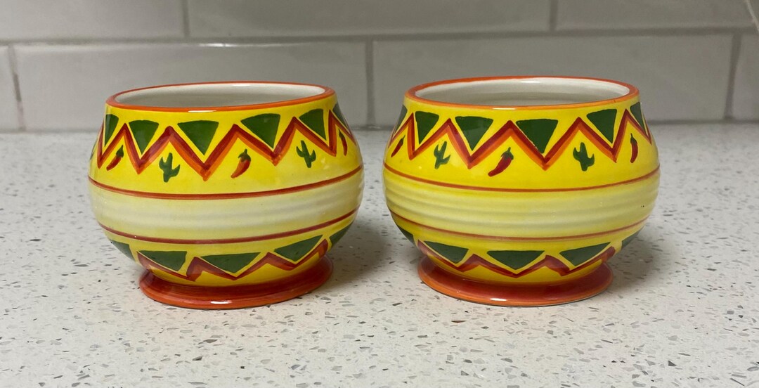 Oneida Kitchen Oneida Kitchen La Fiesta Hand Painted Ceramic Serving Bowls Set of 2 - Etsy