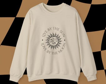 Bohemian Sun and Moon Crewneck Sweatshirt, Astrology Fashion, Cozy Unisex Apparel, Gift for Dreamers, Spiritual Sweatshirt