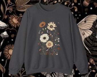 Floral Design Crewneck Sweatshirt, Cozy Unisex Sweatshirt, Perfect for Fall Fashion, Gifts for Nature Lovers, Casual Wear