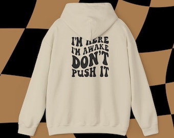 Playful Motivational Hooded Sweatshirt, Gift for Friends, Funny Quote Apparel, Cozy Unisex Sweatshirt, Ideal for Birthdays, Casual Wear