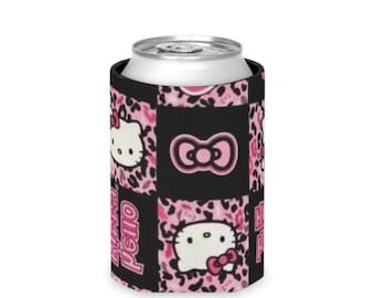 Cute Hello Kitty Can Cooler, Insulated Drink Holder, Kawaii Gifts, Party Favors, Summer BBQ Essential, Unique Beverage Accessory